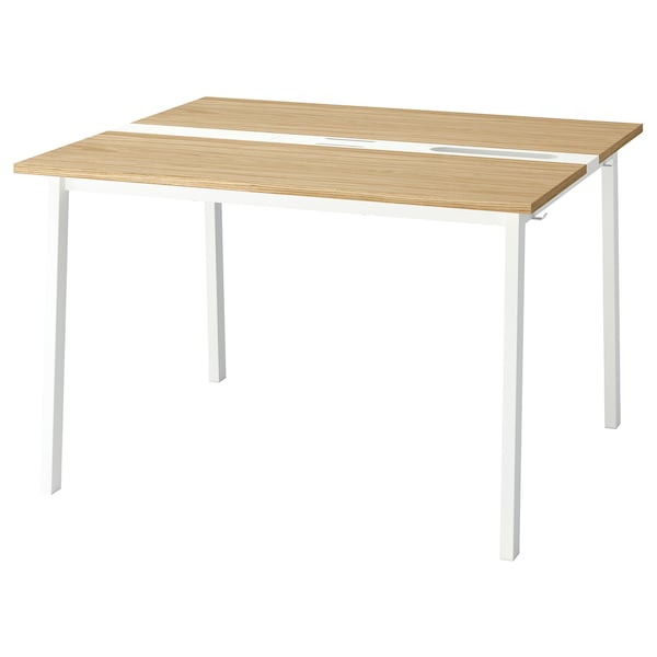 IKEA MITTZON conference table, oak veneer/white, 47 1/4x42 1/2x29 1/2 in , IKEA Sale | 59286HEBS