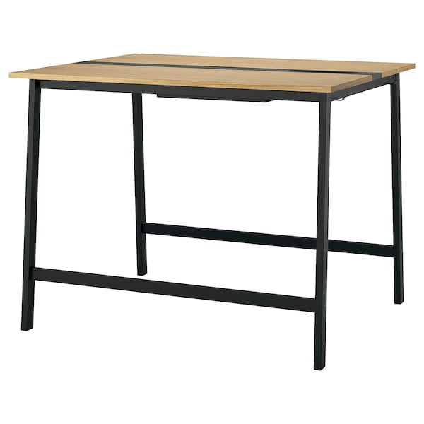 IKEA MITTZON conference table, oak veneer/black, 55 1/8x42 1/2x41 3/8 in , IKEA Sale | 46531SZTM