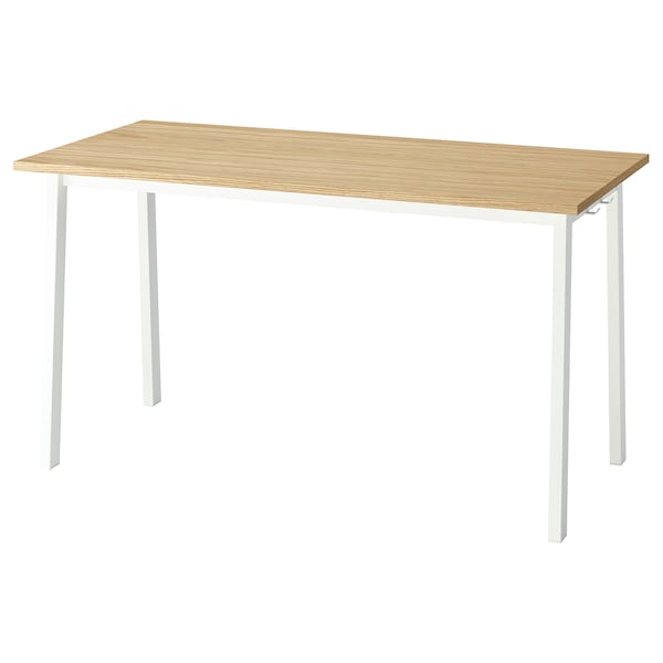 IKEA MITTZON conference table, oak veneer/white, 55 1/8x26 3/4x29 1/2 in , IKEA Sale | 12097KVHW