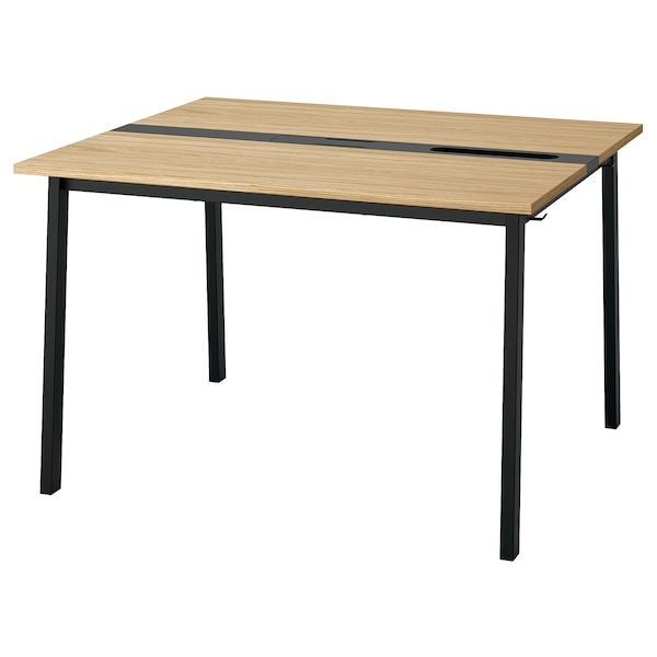 IKEA MITTZON conference table, oak veneer/black, 47 1/4x42 1/2x29 1/2 in , IKEA Sale | 36287ENVF