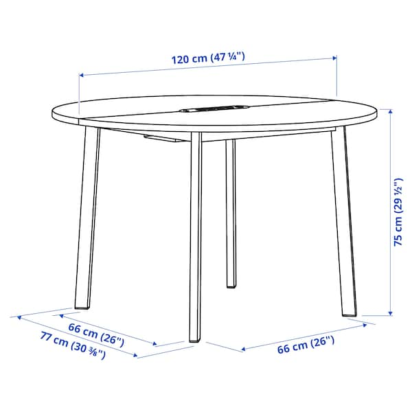 IKEA MITTZON conference table, round birch veneer/black, 47 1/4x29 1/2 in , IKEA Sale | 07153TSLC