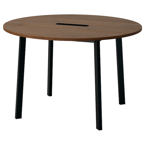 IKEA MITTZON conference table, round walnut veneer/black, 47 1/4x29 1/2 in , IKEA Sale | 40185UOGA