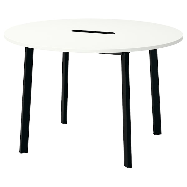 IKEA MITTZON conference table, round white/black, 47 1/4x29 1/2 in , IKEA Sale | 81725XKPY