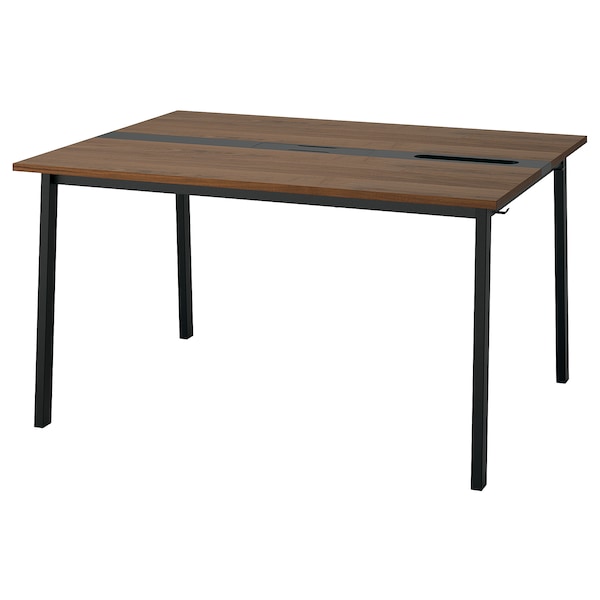 IKEA MITTZON conference table, walnut veneer/black, 55 1/8x42 1/2x29 1/2 in , IKEA Sale | 23756ULTZ