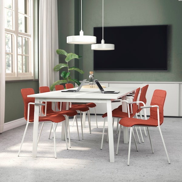 IKEA MITTZON conference table, white, 47 1/4x42 1/2x29 1/2 in , IKEA Sale | 71608DAHW