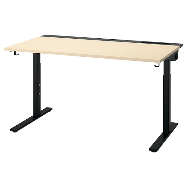 IKEA MITTZON desk, birch veneer/black, 55 1/8x31 1/2 in , IKEA Sale | 21597MTKA