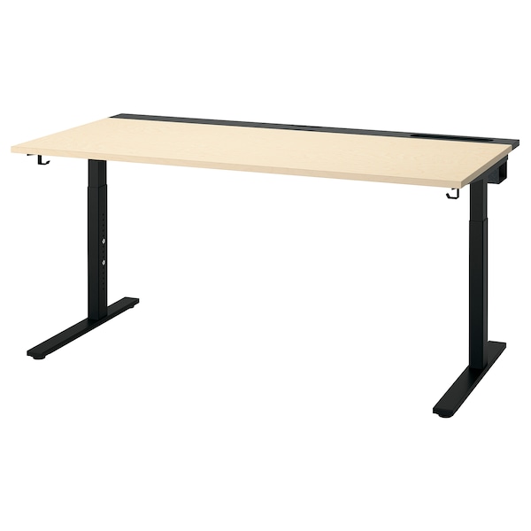 IKEA MITTZON desk, birch veneer/black, 63x31 1/2 in , IKEA Sale | 74850XLHZ