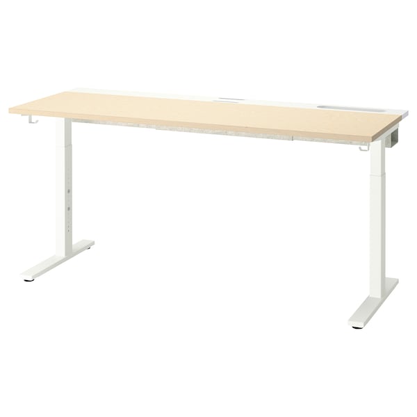 IKEA MITTZON desk, birch veneer/white, 63x23 5/8 in , IKEA Sale | 90263JVWF