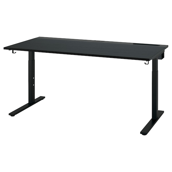 IKEA MITTZON desk, black stained ash veneer/black, 63x31 1/2 in , IKEA Sale | 94783PGNJ