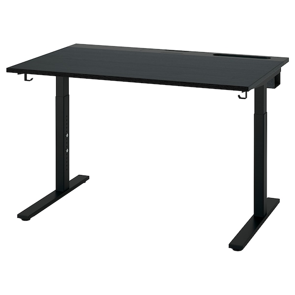 IKEA MITTZON desk, black stained ash veneer/black, 47 1/4x31 1/2 in , IKEA Sale | 01398YLGR