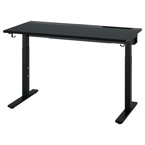 IKEA MITTZON desk, black stained ash veneer/black, 47 1/4x23 5/8 in , IKEA Sale | 37890DVQY