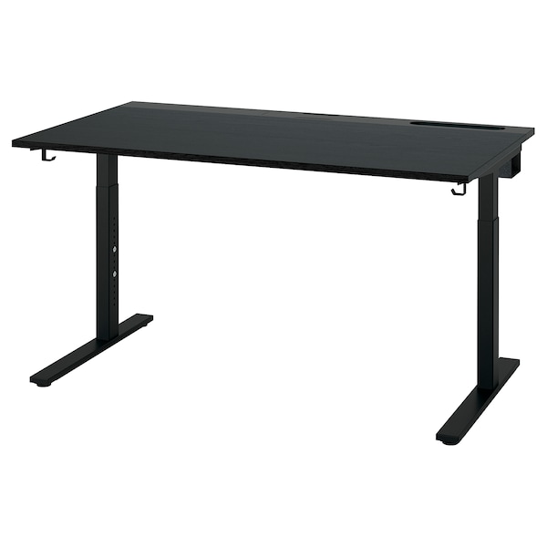 IKEA MITTZON desk, black stained ash veneer/black, 55 1/8x31 1/2 in , IKEA Sale | 71356PKCM