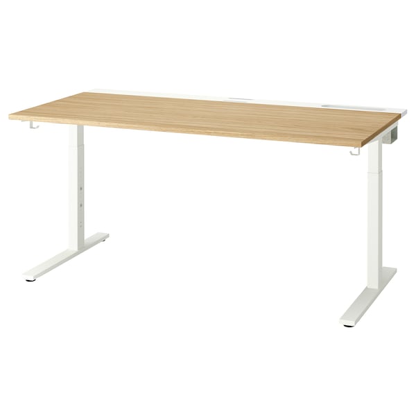 IKEA MITTZON desk, oak veneer white, 63x31 1/2 in , IKEA Sale | 34691LWZX