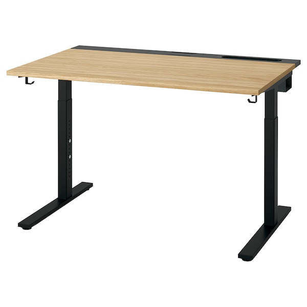 IKEA MITTZON desk, oak veneer/black, 47 1/4x31 1/2 in , IKEA Sale | 06478BESF