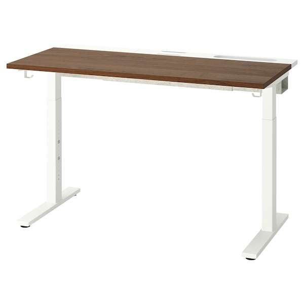 IKEA MITTZON desk, walnut veneer/white, 47 1/4x23 5/8 in , IKEA Sale | 15743UZEM