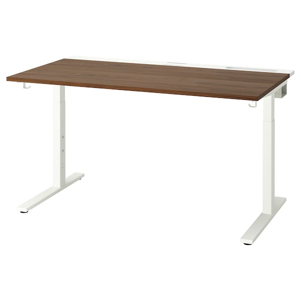 IKEA MITTZON desk, walnut veneer/white, 55 1/8x31 1/2 in , IKEA Sale | 04913ZBFO