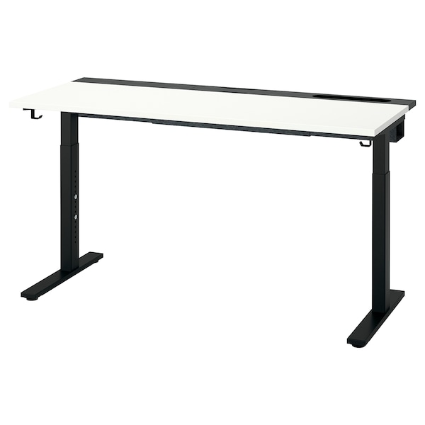 IKEA MITTZON desk, white/black, 55 1/8x23 5/8 in , IKEA Sale | 93586SJQE