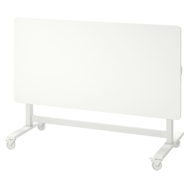 IKEA MITTZON foldable table with castors, white, 55 1/8x27 1/2 in , IKEA Sale | 24607HONE