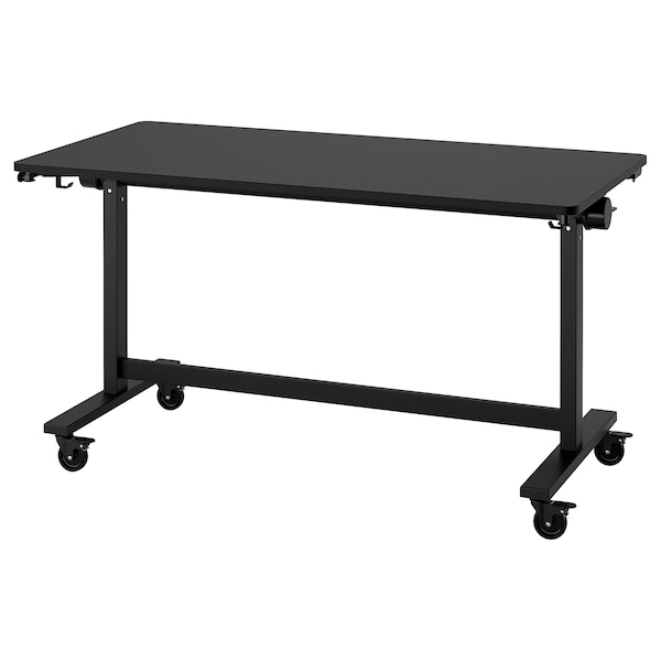 IKEA MITTZON foldable table with castors, black, 55 1/8x27 1/2 in , IKEA Sale | 67195YNMT