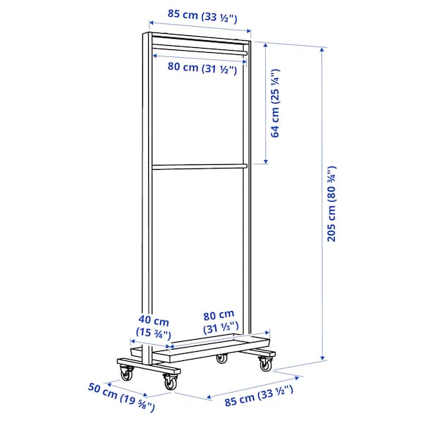 IKEA MITTZON frame w cstrs/clths rail/disp shlf, white, 33 1/2x80 3/4 in , IKEA Sale | 41637PVUC