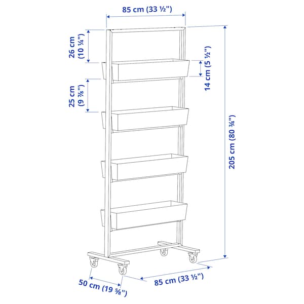 IKEA MITTZON frame with castors/container, white, 33 1/2x80 3/4 in , IKEA Sale | 21856AKVW