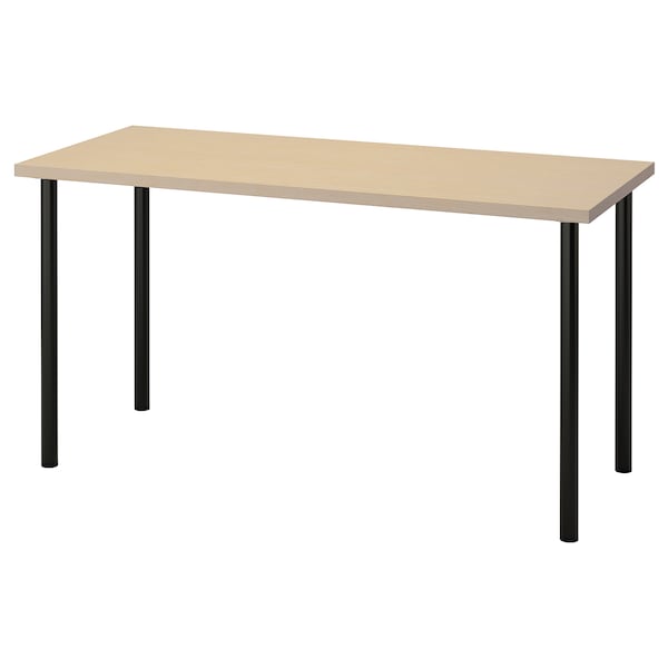 IKEA MÅLSKYTT / ADILS desk, birch/black, 55 1/8x23 5/8 in , IKEA Sale | 49586TBRX