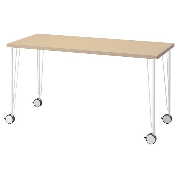 IKEA MÅLSKYTT / KRILLE desk, birch/white, 55 1/8x23 5/8 in , IKEA Sale | 69178ZSDI