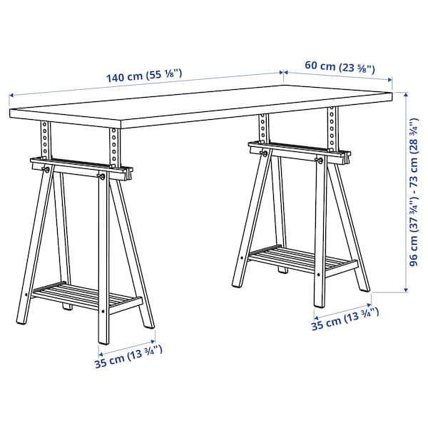 IKEA MÅLSKYTT / MITTBACK desk, birch, 55 1/8x23 5/8 in , IKEA Sale | 02189WADR