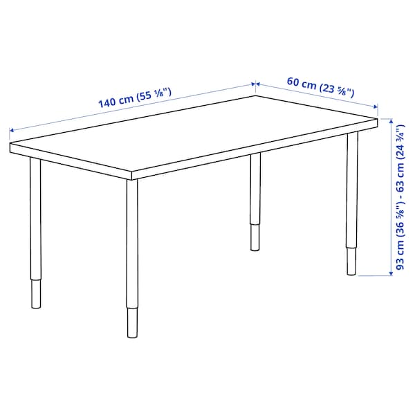 IKEA MÅLSKYTT / OLOV desk, birch/white, 55 1/8x23 5/8 in , IKEA Sale | 68973JXFK