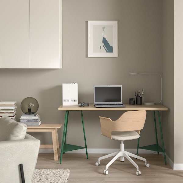 IKEA MÅLSKYTT / TILLSLAG desk, birch/green, 55 1/8x23 5/8 in , IKEA Sale | 81792HWIP