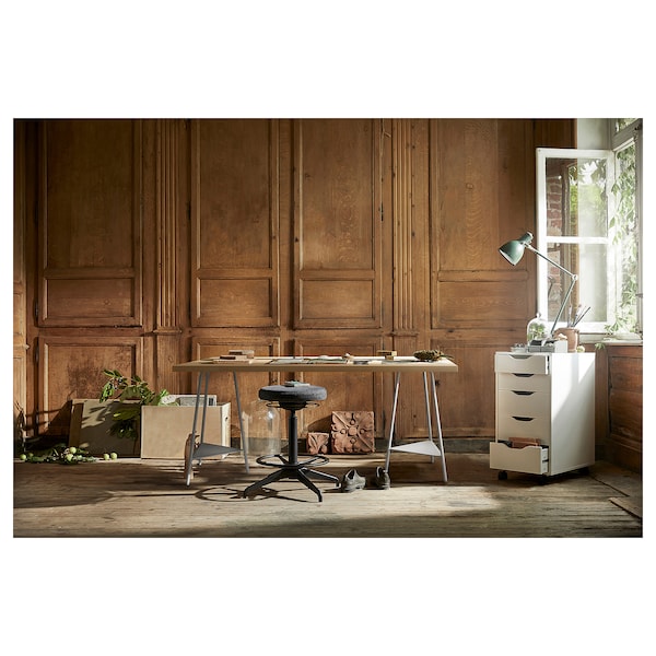 IKEA MÅLSKYTT / TILLSLAG desk, birch/white, 55 1/8x23 5/8 in , IKEA Sale | 09378SPXK