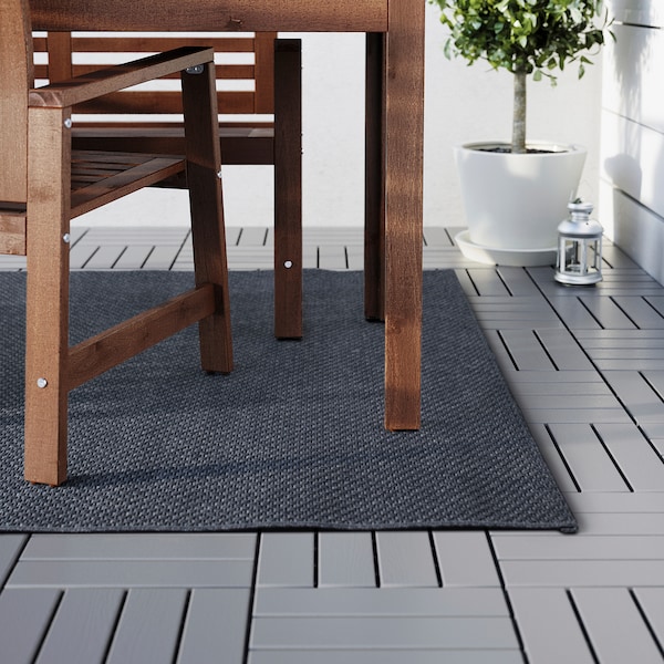 IKEA MORUM Rug flatwoven, in/outdoor, indoor/outdoor dark gray, 6 ' 7 inx9 ' 10 in , IKEA Sale | 37680WQZR