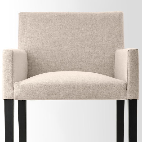 IKEA MÅRENÄS chair with armrests, black/Gunnared beige , IKEA Sale | 36912EXON