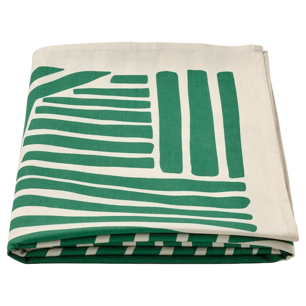 IKEA NÄBBFISK tablecloth, patterned off-white/dark green, 57x94 in , IKEA Sale | 31764WNHP