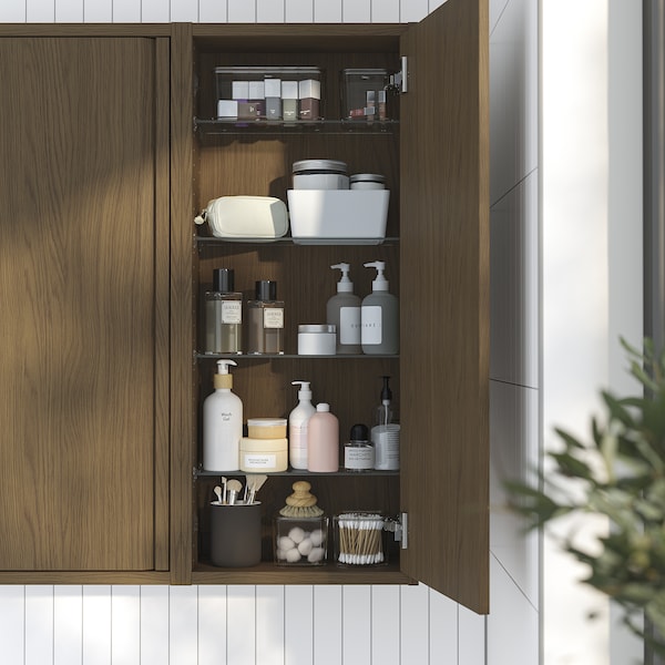 IKEA ÄNGSJÖN wall cabinet with door, brown oak effect, 18x6x37 in , IKEA Sale | 60973AXRY