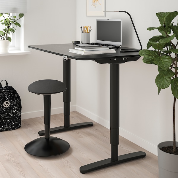 IKEA NILSERIK standing support, black/Vissle dark gray , IKEA Sale | 58761XANF