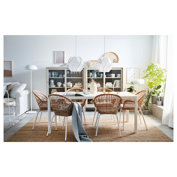 IKEA NILSOVE Armchair, rattan, white , IKEA Sale | 18263RXEV