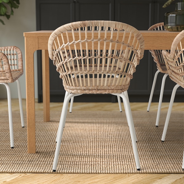 IKEA NILSOVE Armchair, rattan, white , IKEA Sale | 18263RXEV