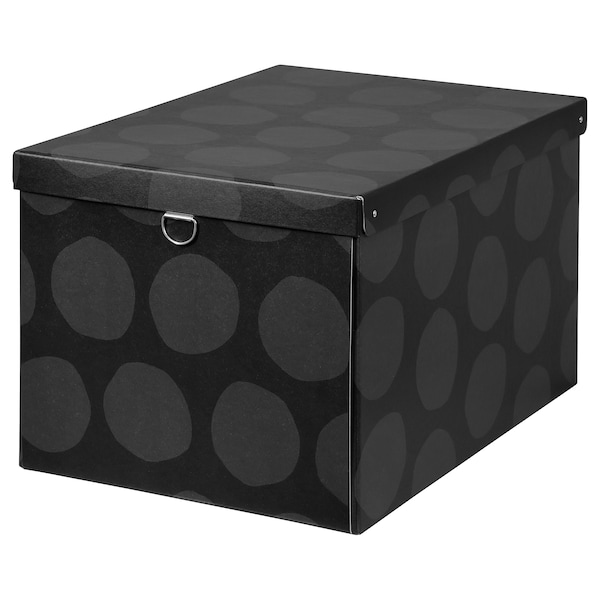 IKEA NIMM storage box with lid, spotted gray, 13 ¾x19 ¾x11 ¾ in , IKEA Sale | 15892ZHMK