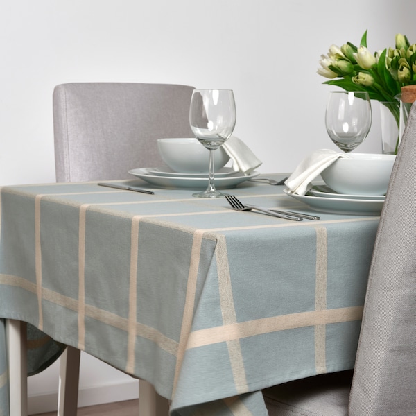 IKEA NISSÖGA tablecloth, blue, 57x94 in , IKEA Sale | 09162GCMB