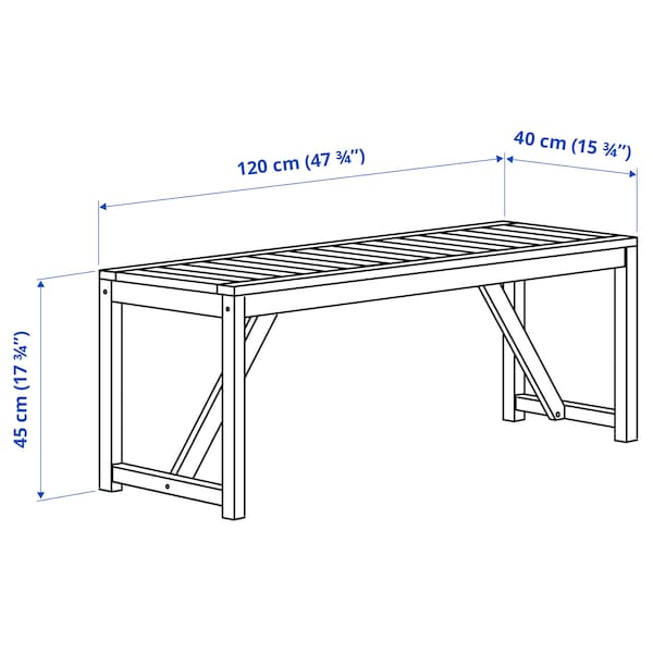 IKEA NÄMMARÖ bench, outdoor, light brown stained, 47 1/4 in , IKEA Sale | 91682NUQA