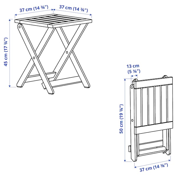 IKEA NÄMMARÖ stool, outdoor, foldable/light brown stained, 14 3/8x17 3/4 in , IKEA Sale | 49063ZXWM