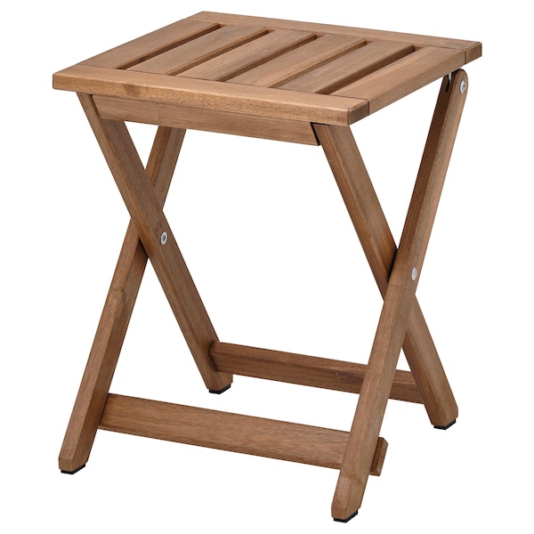 IKEA NÄMMARÖ stool, outdoor, foldable/light brown stained, 14 3/8x17 3/4 in , IKEA Sale | 49063ZXWM