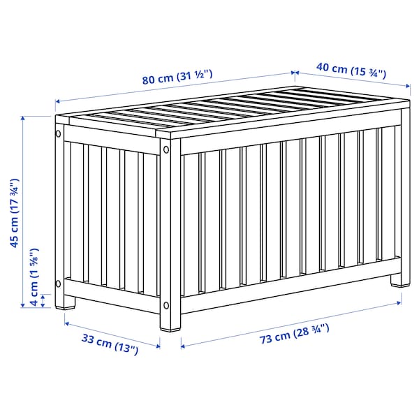 IKEA NÄMMARÖ storage box, light brown stained indoor/outdoor, 31 1/2x15 3/4x17 3/4 in , IKEA Sale | 42059IEDG