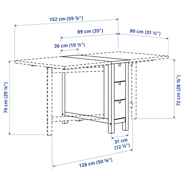 IKEA NORDEN Gateleg table, white , IKEA Sale | 19087LUSG