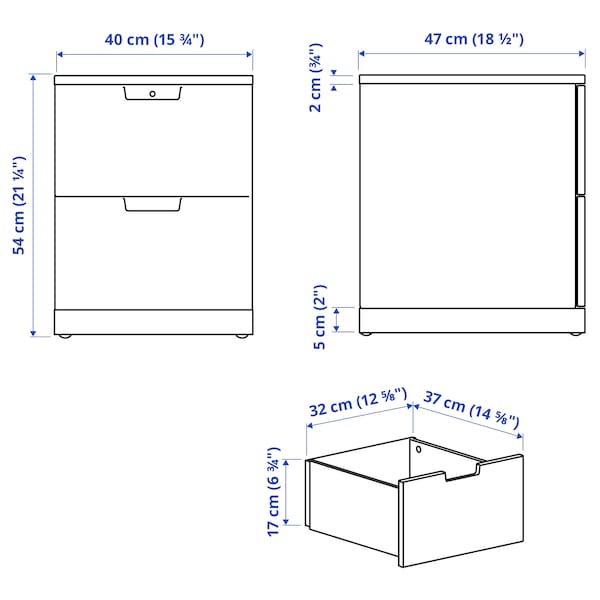 IKEA NORDLI 2-drawer chest, white, 15 3/4x21 1/4 in , IKEA Sale | 65180KBRU