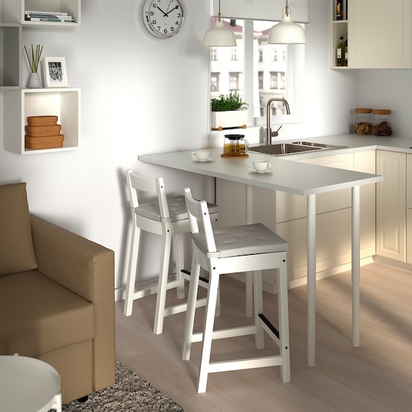 IKEA NORDVIKEN bar stool with backrest, white, 24 3/8 in , IKEA Sale | 71864NOQD