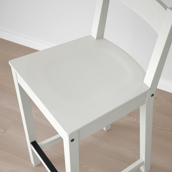 IKEA NORDVIKEN bar stool with backrest, white, 24 3/8 in , IKEA Sale | 71864NOQD