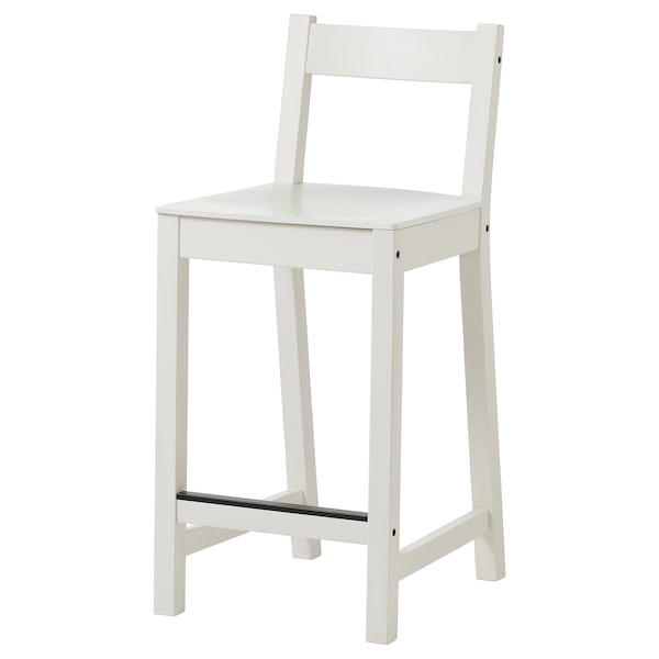 IKEA NORDVIKEN bar stool with backrest, white, 24 3/8 in , IKEA Sale | 71864NOQD