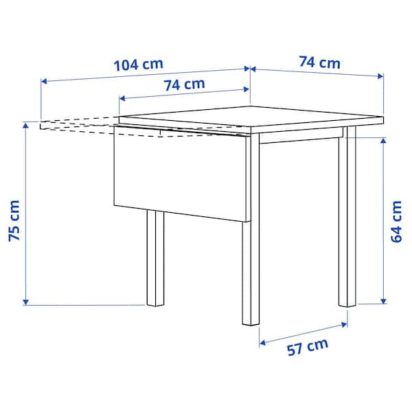 IKEA NORDVIKEN drop-leaf table, black, 29 1/8/41x29 1/8 in , IKEA Sale | 48713ZOJP